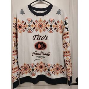 Tito's Vodka Embroidered Pullover Crewneck Holiday Sweatshirt